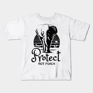 Elephant Rescue - Protect Not Poach Kids T-Shirt